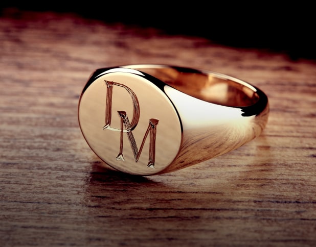 Signet ring with initials